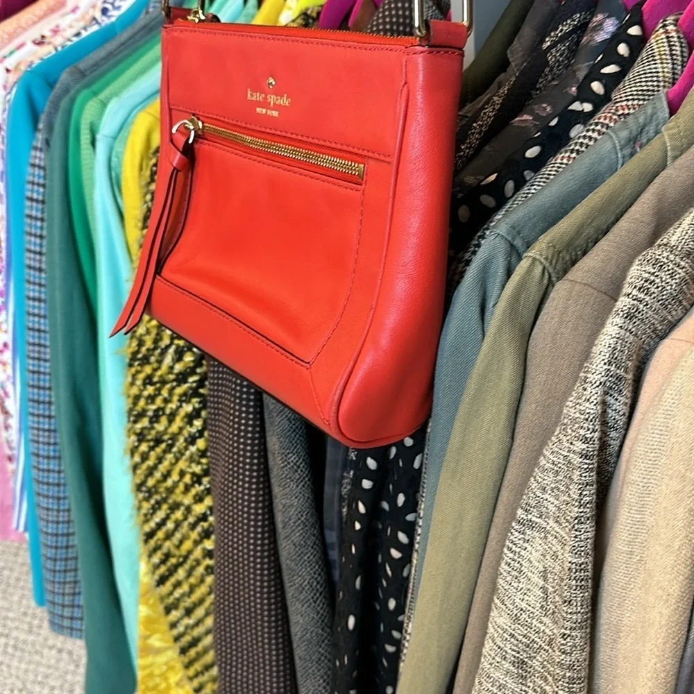 Kate Spade red leather crossbody bag